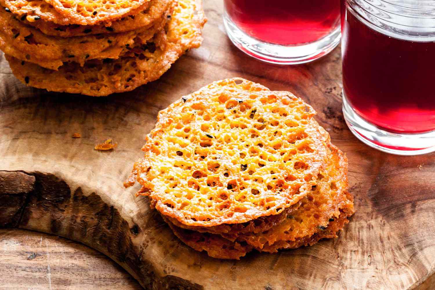 Golden Cheddar Cheese Crisps Recipe Image