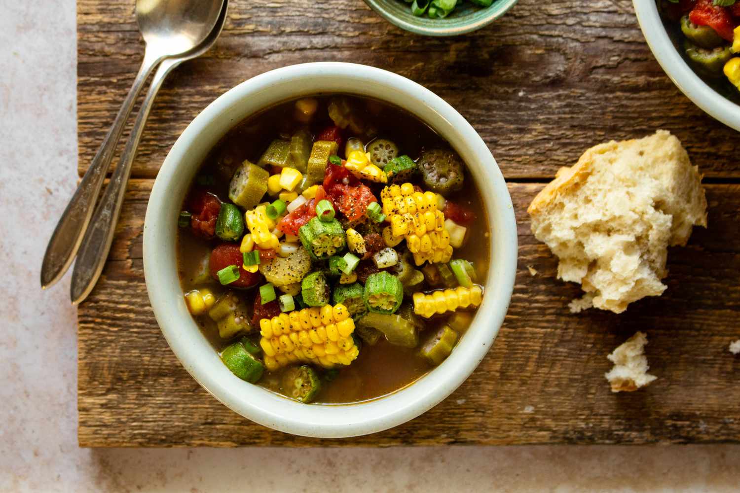 Tomato, Corn, and Okra Soup Recipe Image
