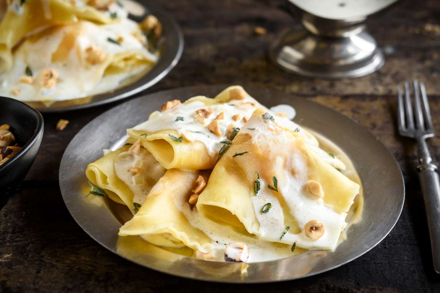 Butternut Squash Ravioli With White-Wine Sauce Recipe Image