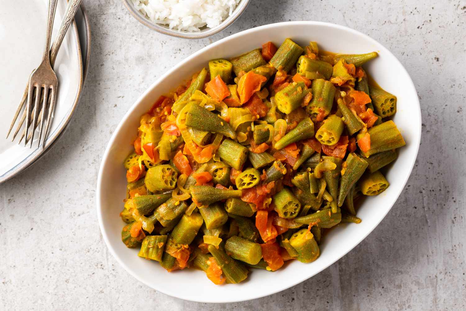 Spicy Okra and Tomatoes Recipe Image