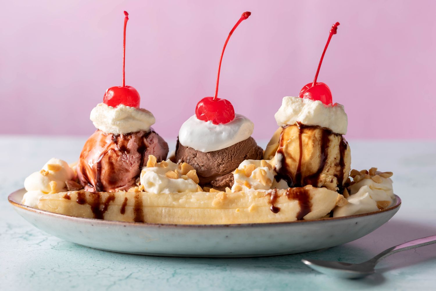 Classic Banana Split Ice Cream Sundae Recipe Image