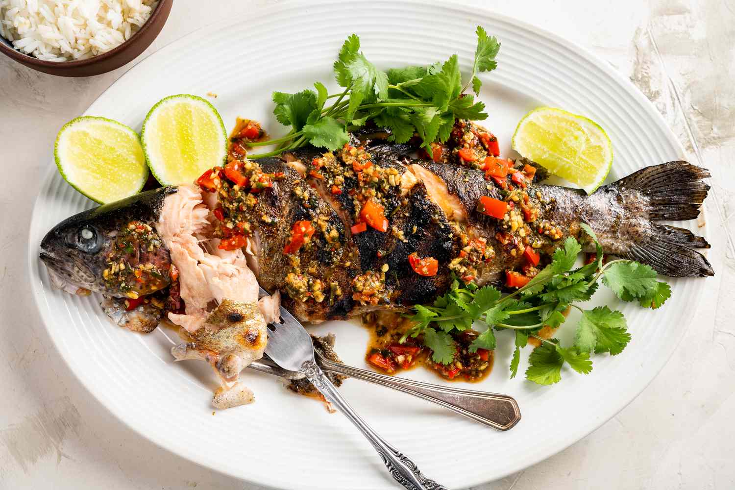 Thai Whole Fish Recipe With Coriander-Chili Sauce Image