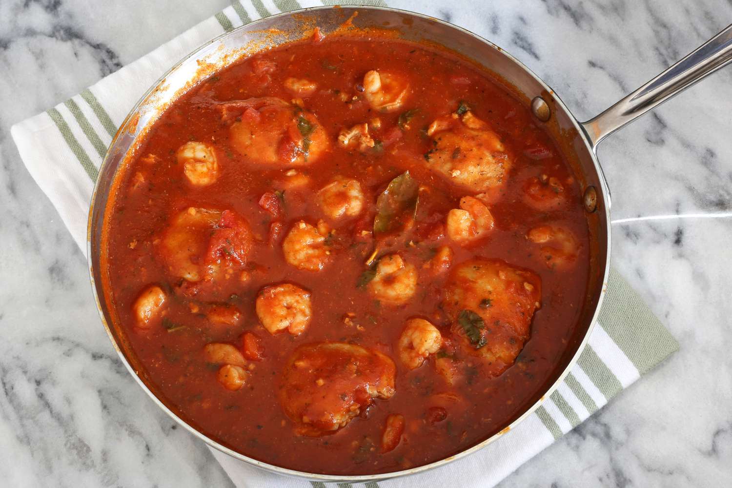 Chicken and Shrimp With Red Pasta Sauce Recipe Image