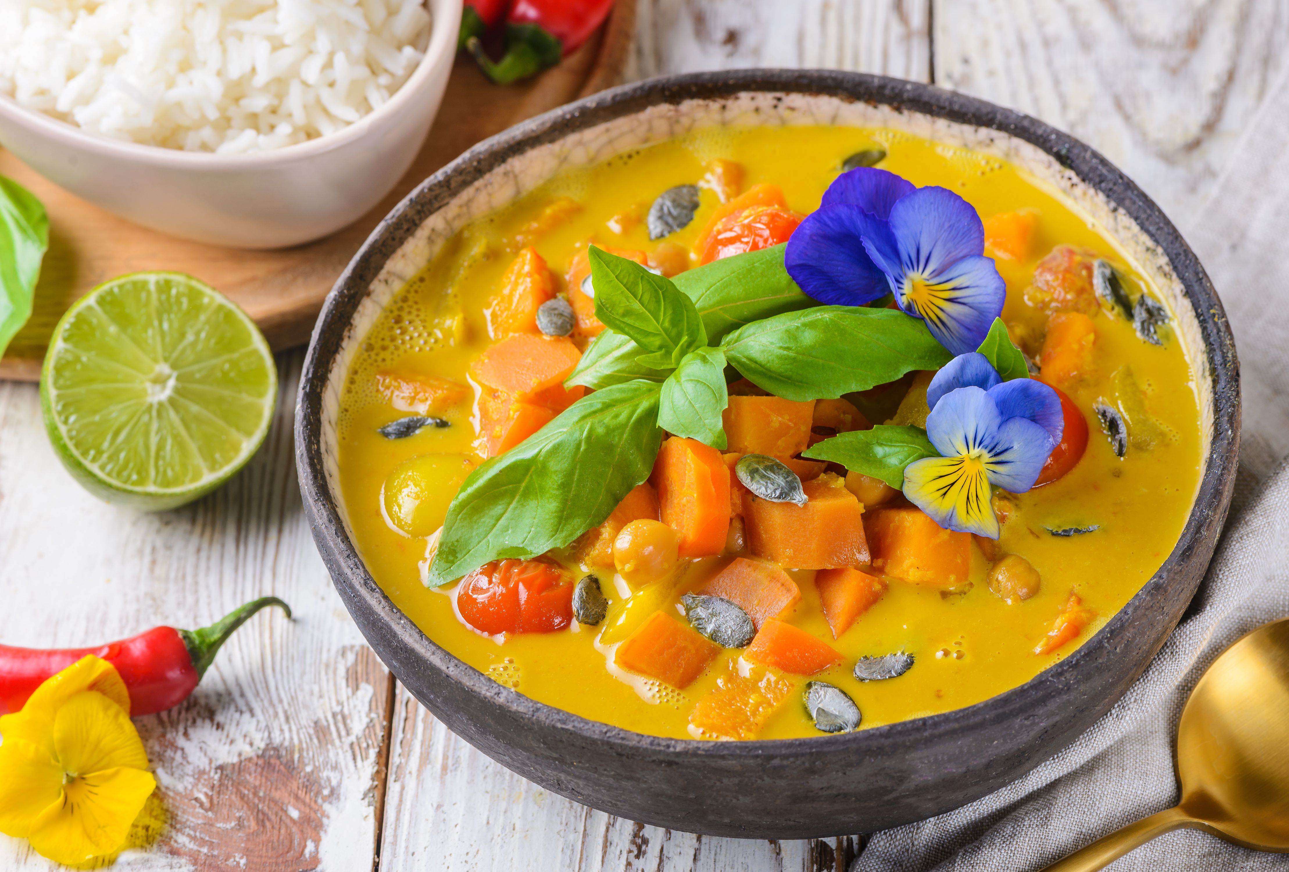 Vegan and Gluten-Free Thai Vegetarian Pumpkin Curry Image