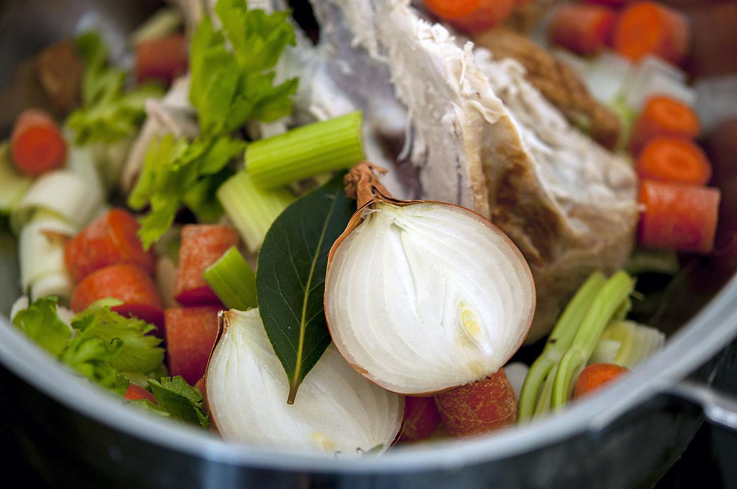 Recipe for Dark Chicken Stock Image