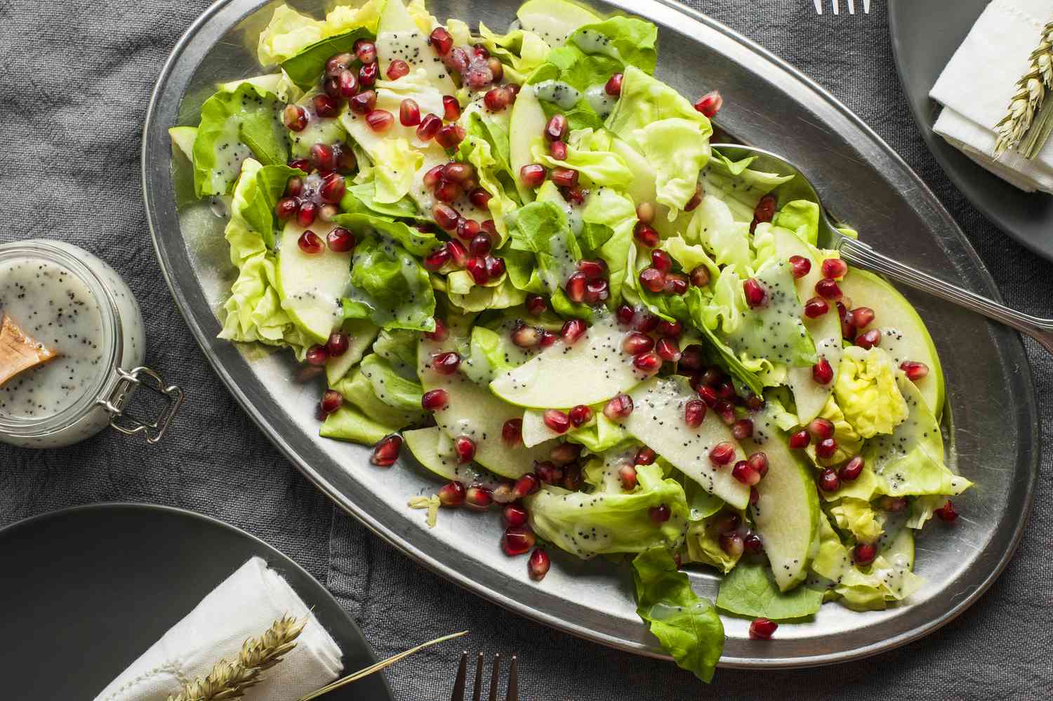 Pomegranate Apple Salad With Poppy Seed Dressing (Parve) Image