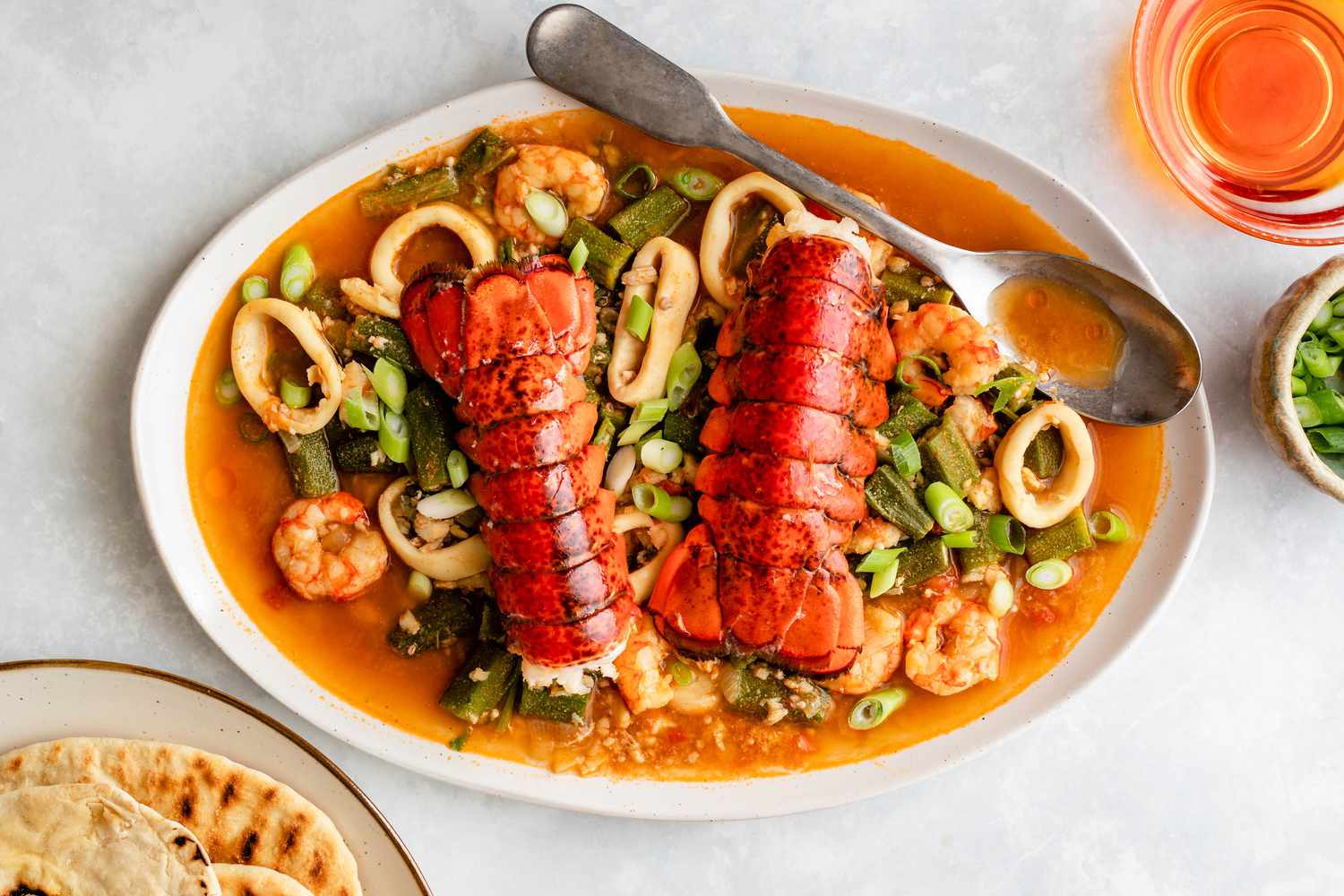 Okra Stew With Prawns and Lobster Tails Image