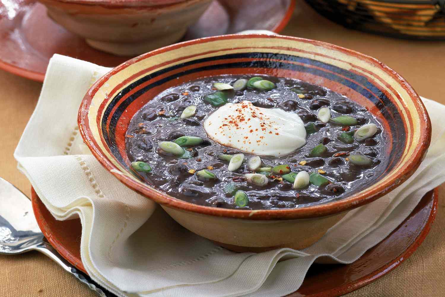 Spicy Black Bean Soup Recipe With Ham and Garlic Image