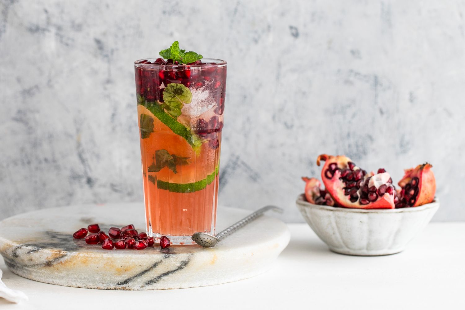Pomegranate Mojito Mocktail Recipe Image
