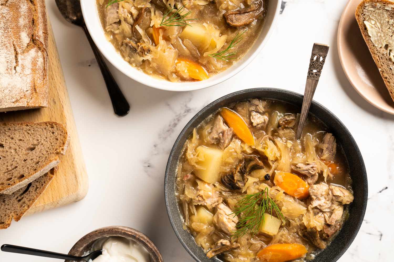 Ukrainian Sauerkraut Soup (Kapusnyak) Recipe Image