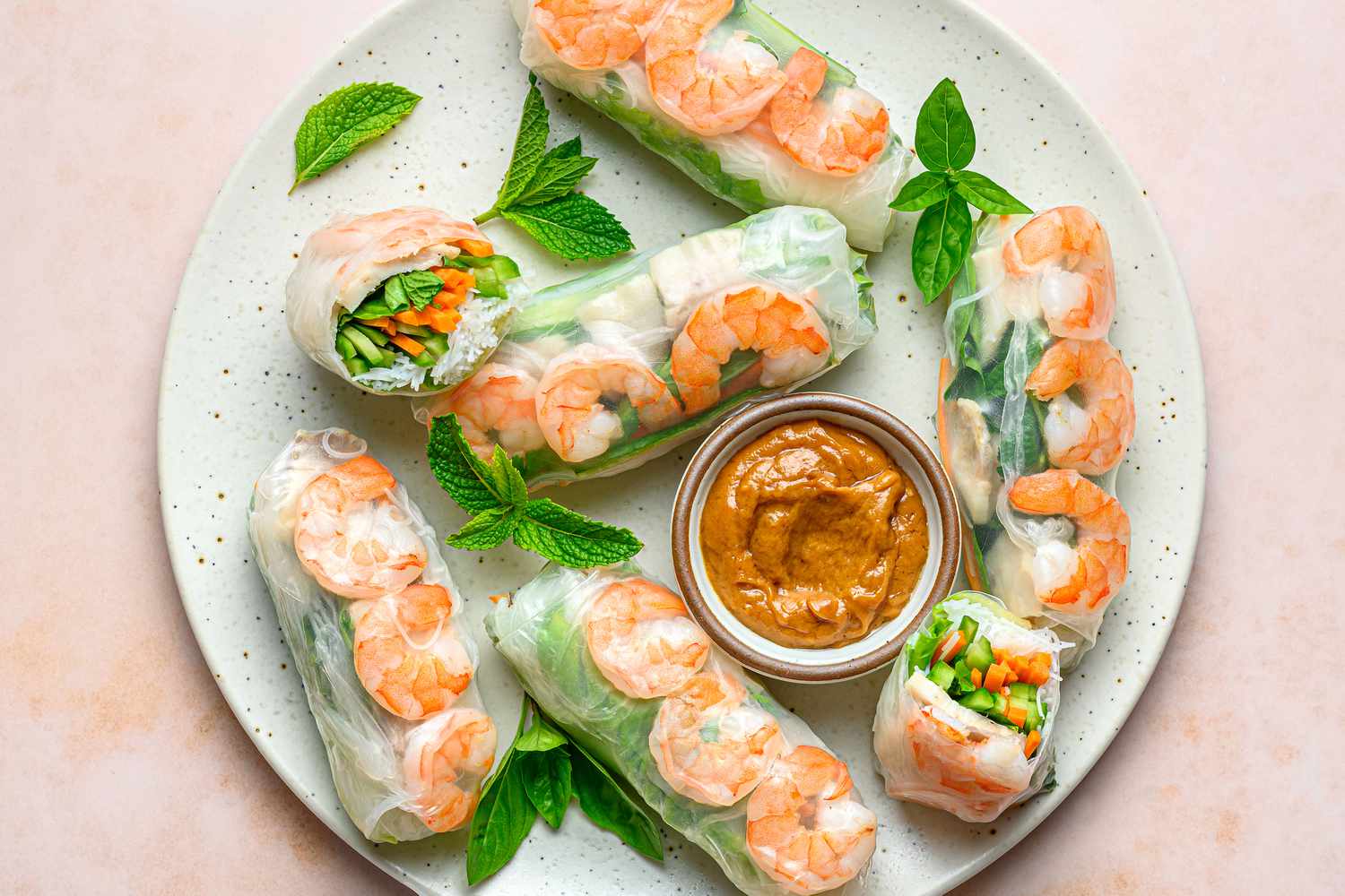 Thai Fresh Spring Rolls (With Vegetarian Option) Recipe Image