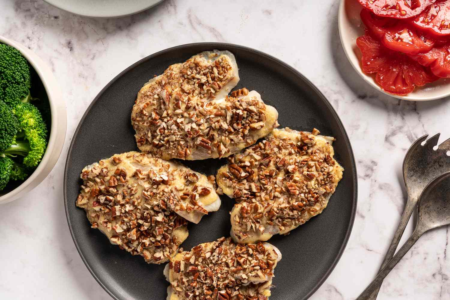 Baked Tilapia Fillets With Mustard-Pecan Crust Recipe Image