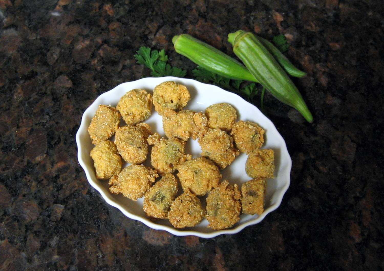 Crispy Fried Okra With Cornmeal Coating Recipe Image