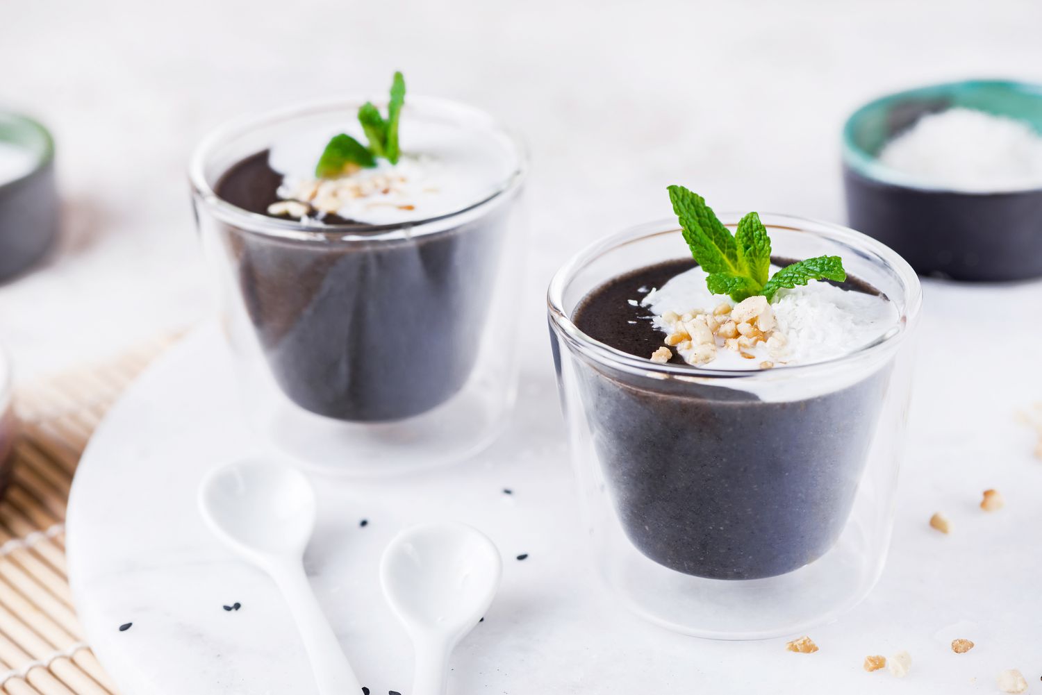 Black Sesame Pudding Asian Dessert Recipe Image