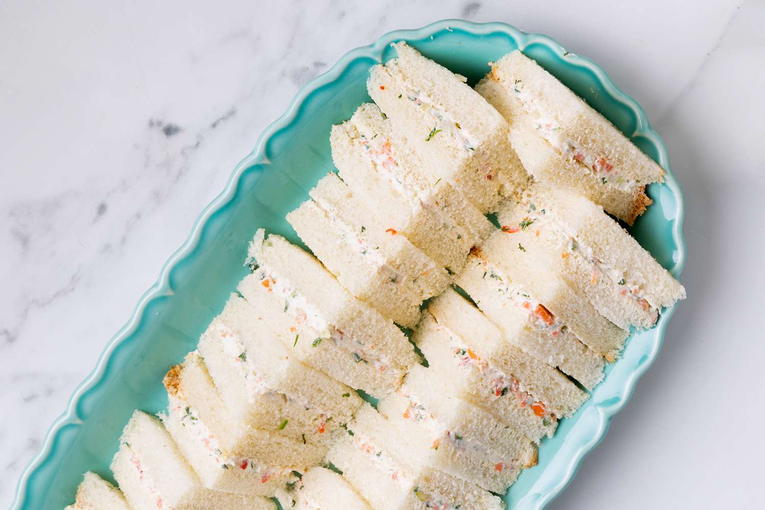 Vegetable Cream Cheese Finger Sandwiches Recipe Image