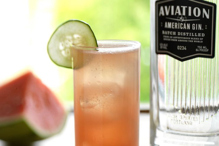 Watermelon Cucumber Cooler Cocktail Recipe Image