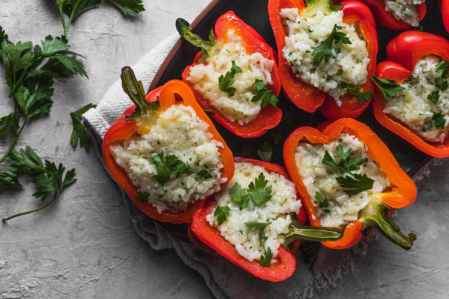 Vegetarian Rice and Cheddar Stuffed Peppers Recipe Image