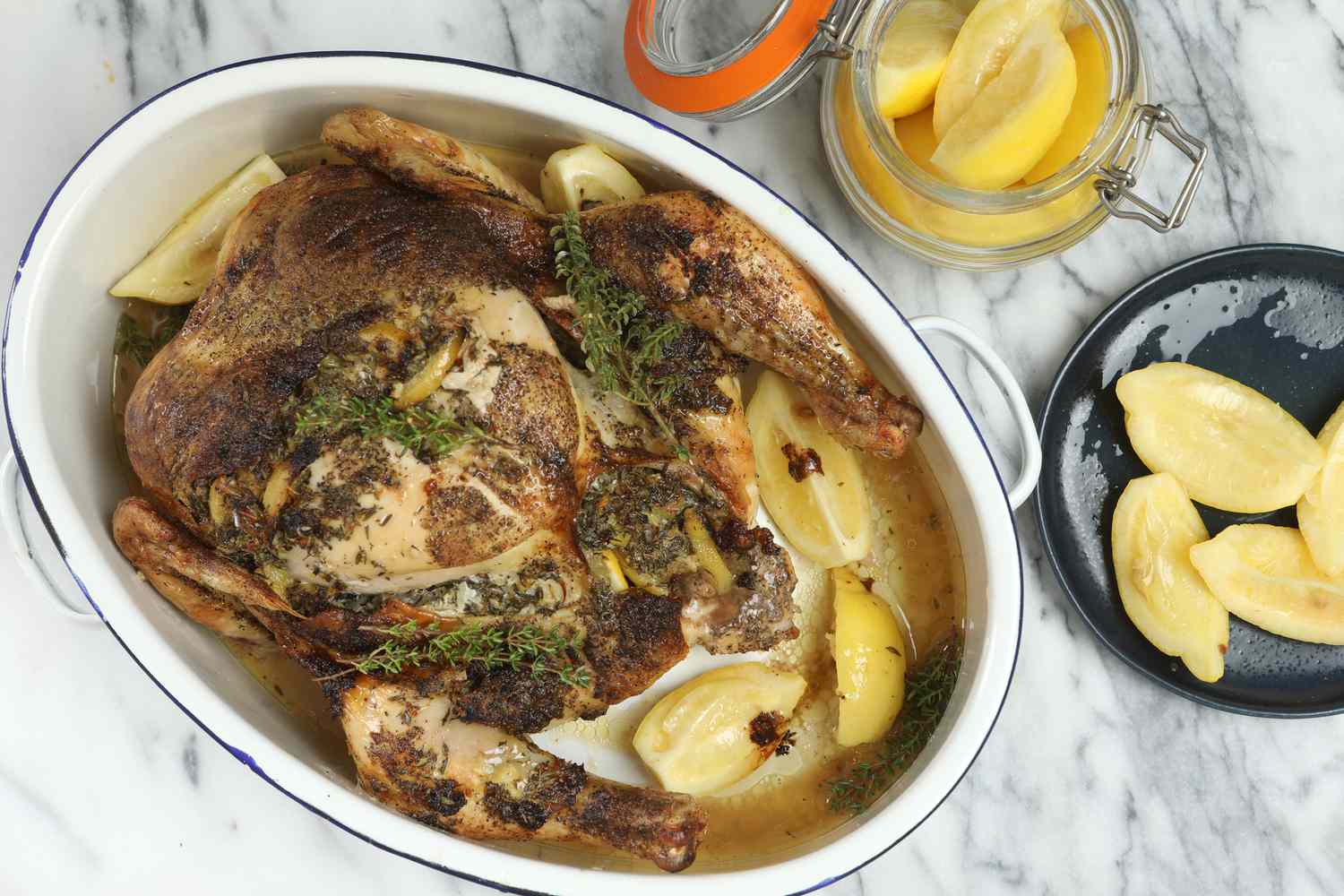 Moroccan Roasted Chicken With Preserved Lemons Recipe Image