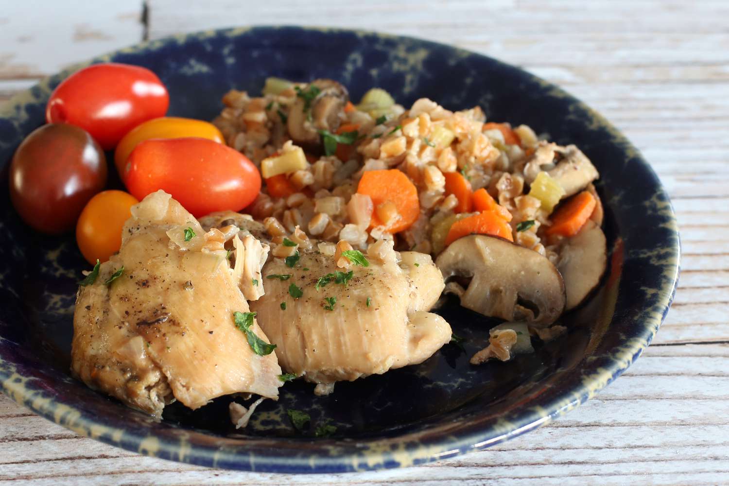 Slow Cooker Chicken With Farro and Vegetables Recipe Image