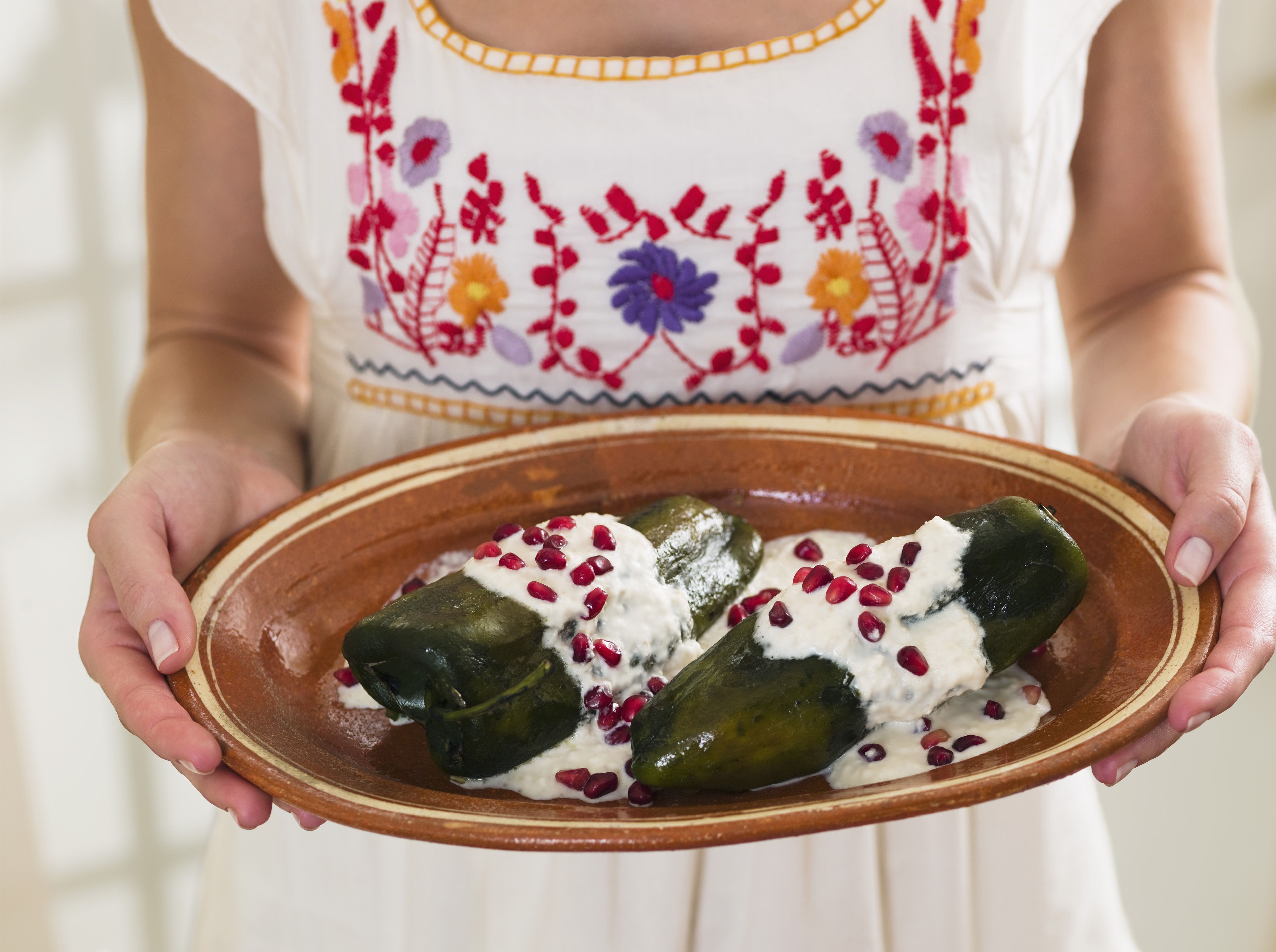 Chiles in Walnut Sauce (Chiles En Nogada) Recipe Image