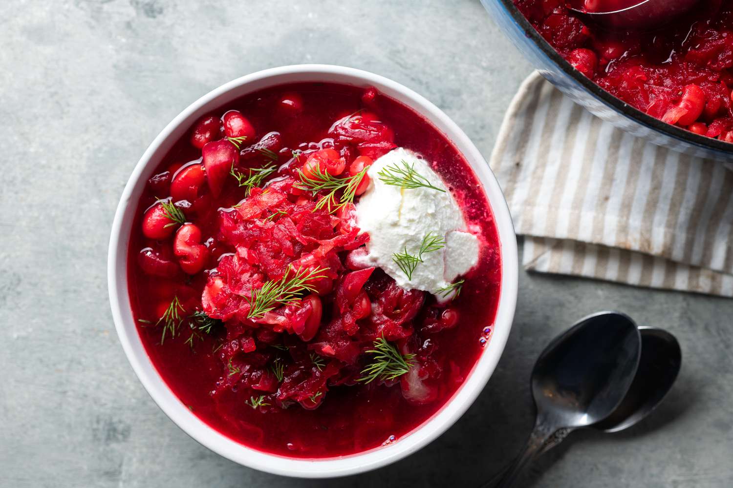 Beet and Cabbage Borscht Soup Recipe Image