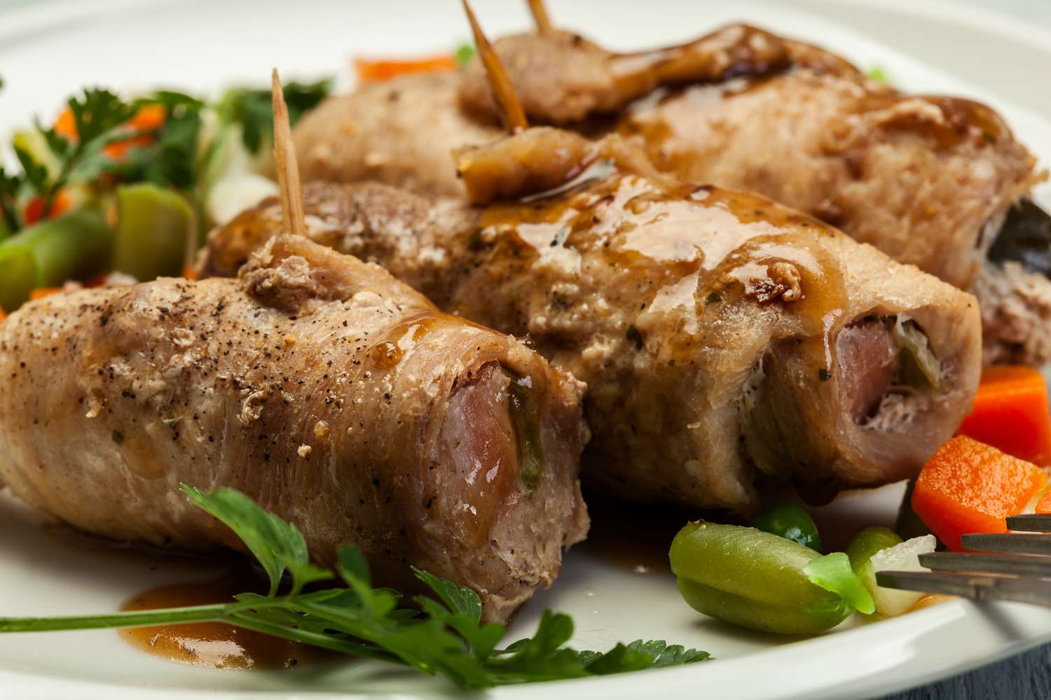 Stuffed Veal Bird Rolls Recipe Image