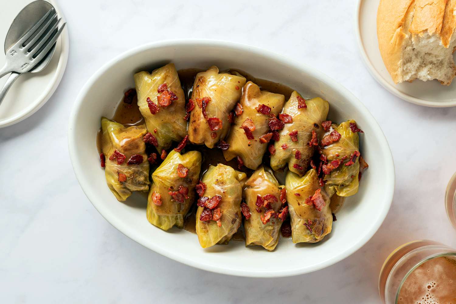 German Stuffed Cabbage Rolls (Kohlrouladen) Recipe Image