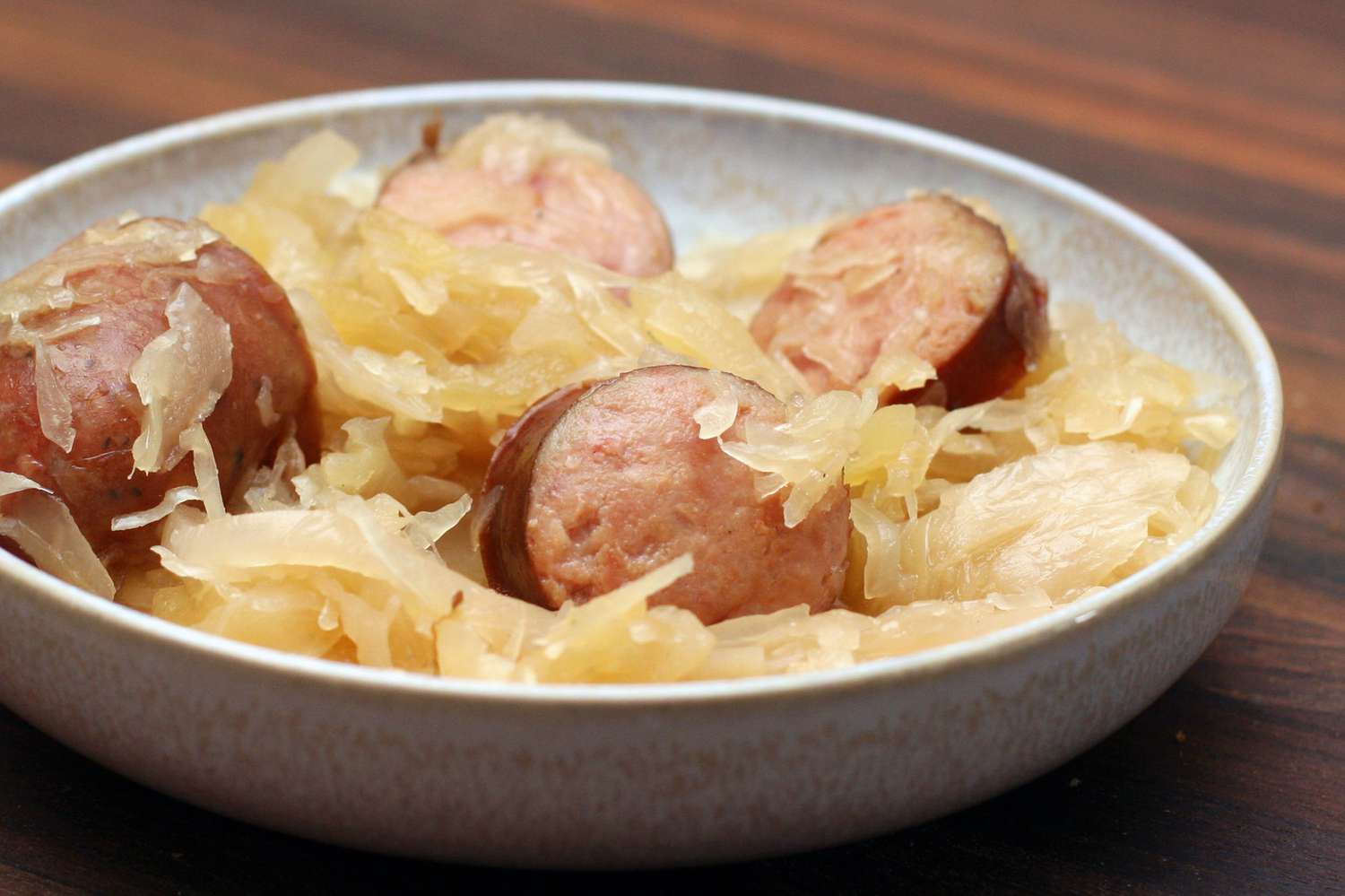 Easy Sausage Bake With Sauerkraut and Apples Recipe Image