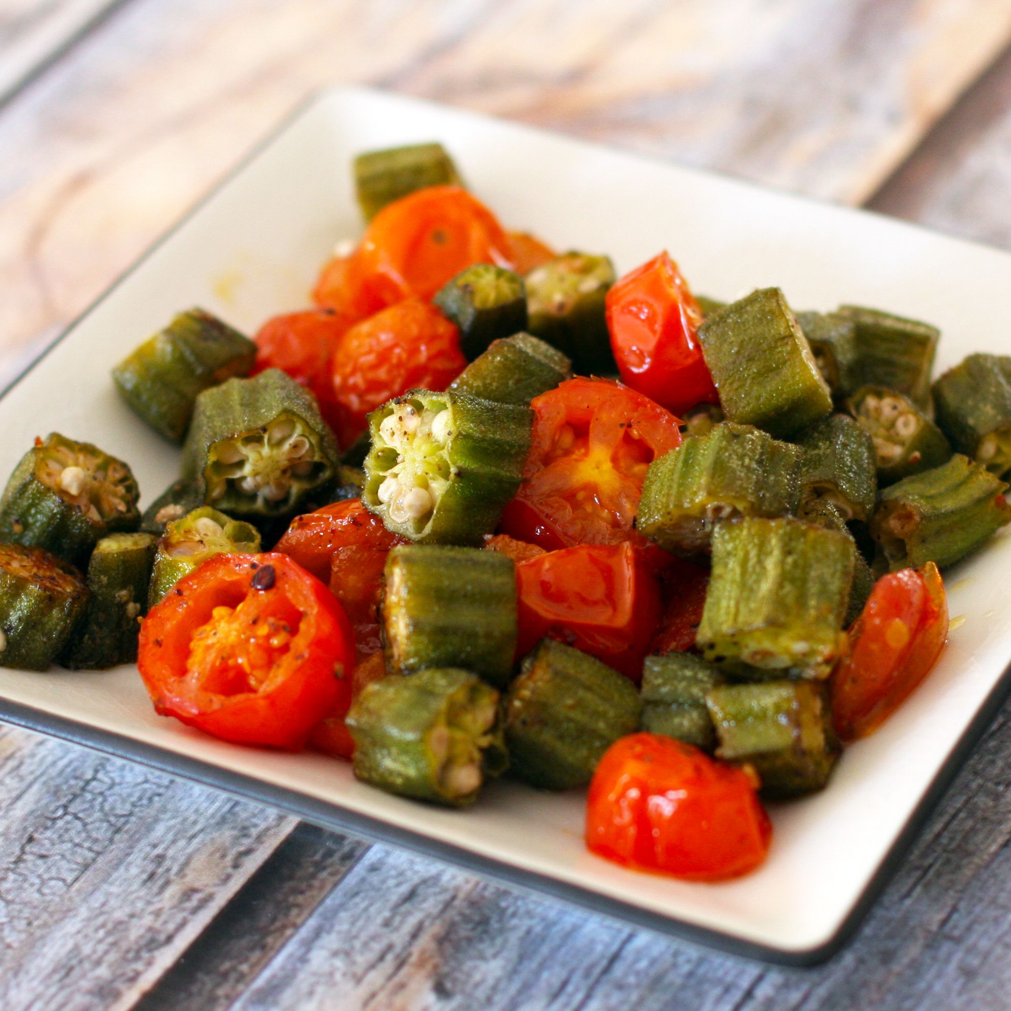 Roasted Okra and Tomatoes Recipe Image