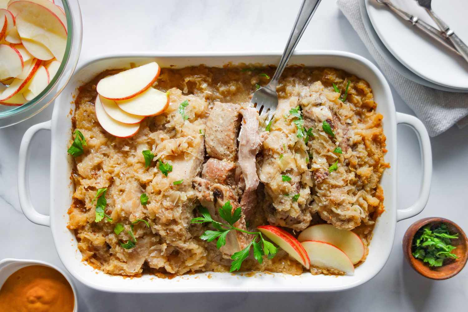 Polish Pork Ribs &amp; Sauerkraut (Zeberka Wieprzowe) Recipe Image